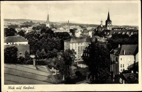Ak Herford in Westfalen, Panorama, Kirche