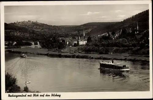 Ak Neckargemünd am Neckar, Gesamtansicht, Dilsberg