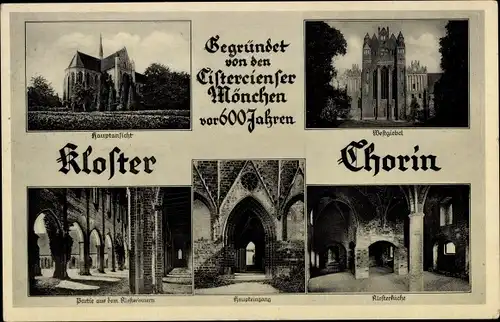 Ak Chorin in Brandenburg, Kloster Chorin, Westgiebel, Haupteingang, Küche