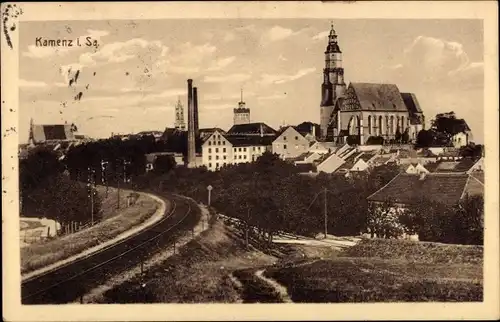 Ak Kamenz in Sachsen, Gesamtansicht, Kirche