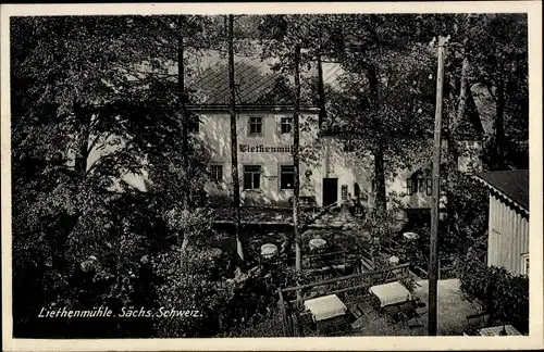 Ak Gohrisch in Sachsen, Liethenmühle, Terrasse