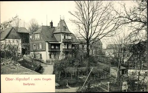 Ak Ober Kipsdorf Altenberg im Erzgebirge, Dorfplatz