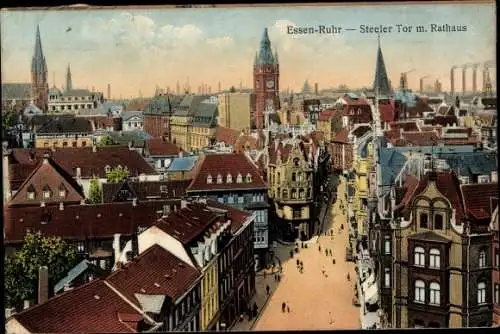 Ak Essen im Ruhrgebiet, Steeler Tor, Rathaus