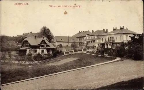 Ak Herrnhut in der Oberlausitz Sachsen, Villen am Heinrichsberg