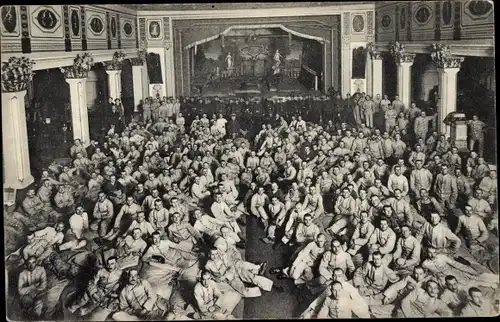 Ak Zittau in Sachsen, Massenquartier im Lindenhof Saal, deutsche Soldaten, 1. WK