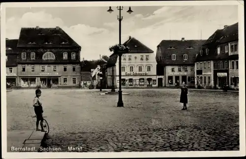 Ak Bernstadt auf dem Eigen Sachsen, Markt