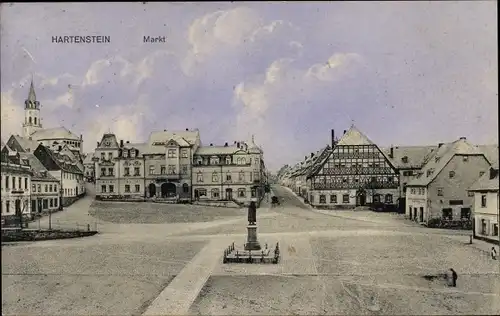 Ak Hartenstein im Erzgebirge Sachsen, Markt