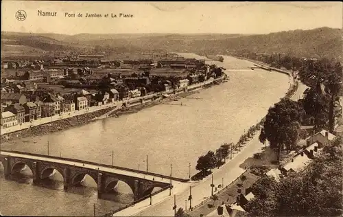 Ak Namur Wallonien, Brücke der Beine und Pflanze