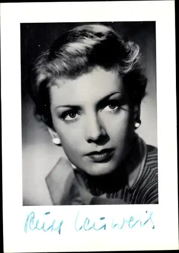 Foto Schauspielerin Ruth Leuwerik, Portrait, Autogramm