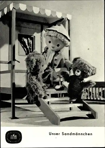 Ak Unser Sandmännchen, Sandmann, DDR Kinderfernsehen, Teddys, S 75