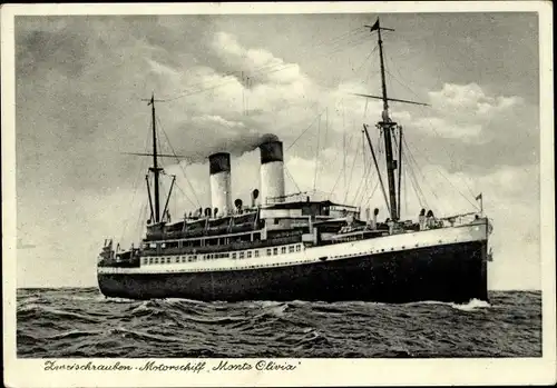 Ak Zweischrauben Motorschiff Monte Olivia, HSDG