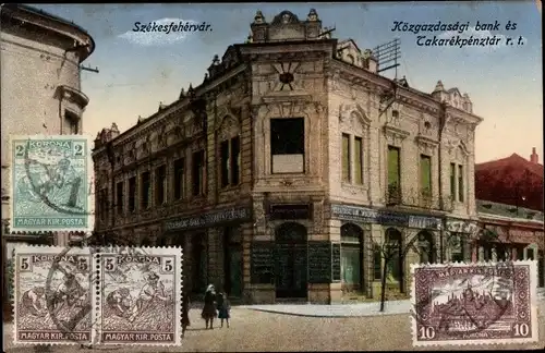 Ak Székesfehérvár Stuhlweißenburg Ungarn, Közgazdasagi bank es Takarekpenztar