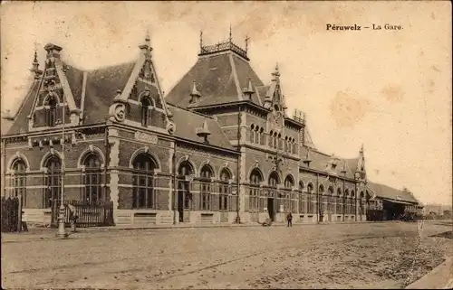 Ak Péruwelz Wallonie Hennegau, La Gare