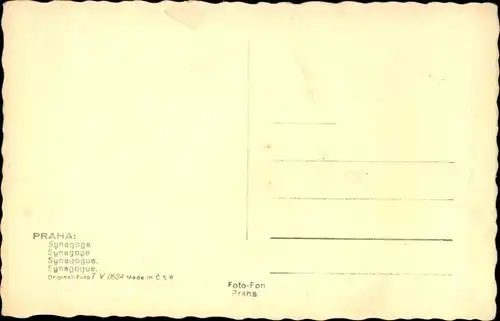 Judaika Ak Prag Prag, Straßenpartie, Synagoge