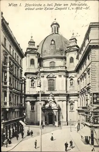Ak Wien 1 Innere Stadt, Pfarrkirche z. heil. Peter am Petersplatz