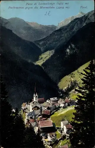 Ak Buchenstein in Tirol Livinallongo del Col di Lana Veneto, Panorama mit Marmolata