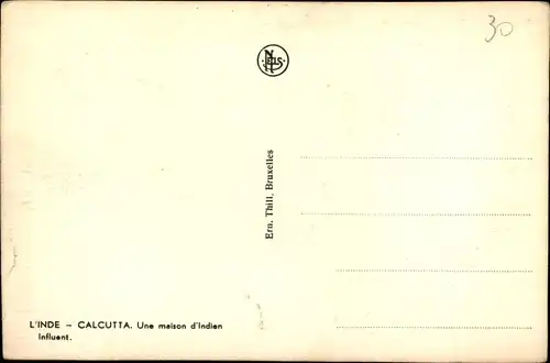 Ak Calcutta Kolkata Kalkutta Indien, Une maison d'indien influent