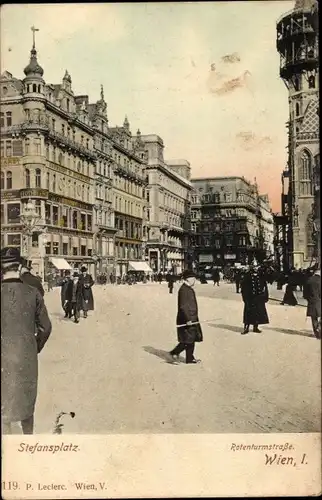 Ak Wien 1 Innere Stadt, Stefansplatz, Rotenturm Straße