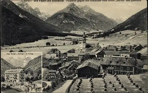 Ak Fulpmes in Tirol, Panorama, Hotel Series
