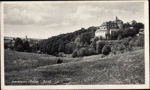 Ak Hartenstein im Erzgebirge Sachsen, Partie mit Schloss