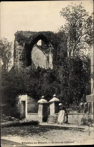 Ak Villedieu en Beauce Loir et Cher, Ruines du Château
