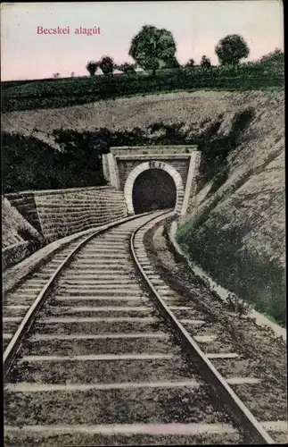 Ak Ungarn, Becskei alagut, Eisenbahntunnel