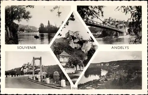 Ak Les Andelys Eure, Brücke, Flussparte, Panorama