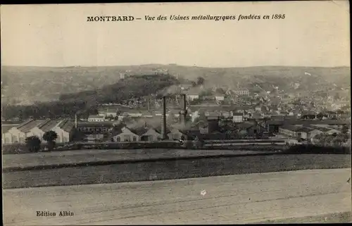 Ak Montbard Cote d'Or, Vue des Usines metallurgiques fondees en 1895