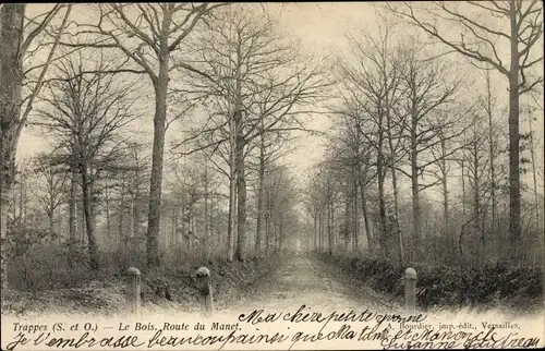 Ak Trappes Yvelines, Le Bois, Route du Manet