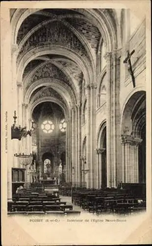 Ak Poissy Yvelines, Inneres der Kirche Notre Dame