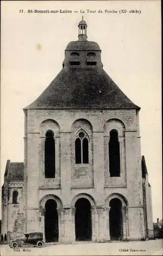 Ak Saint Benoit sur Loire Loiret, La Tour du Porche
