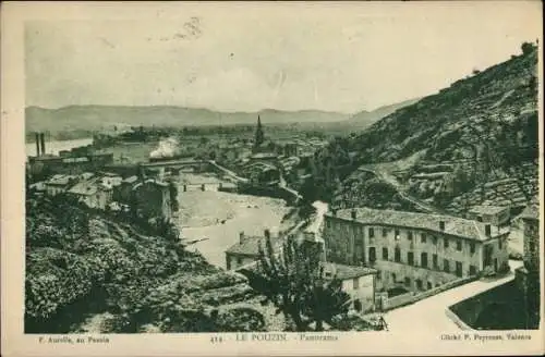 Ak Le Pouzin Ardeche, Panorama der Ortschaft