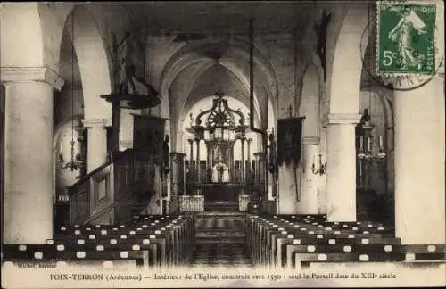 Ak Poix Terron Ardennes, Interieur de l'Eglise