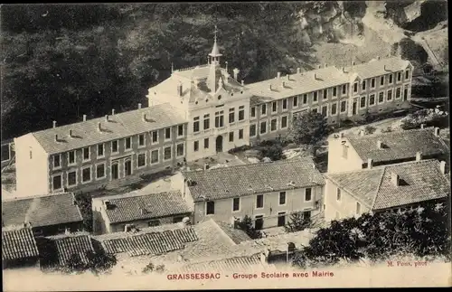 Ak Graissessac Hérault, Groupe Scolaire avec Mairie