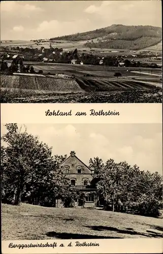 Ak Sohland am Rothstein Reichenbach Oberlausitz, Totale, Gasthaus a. d. Rothstein