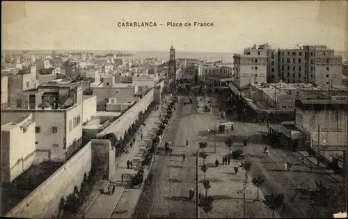 Ak Casablanca Marokko, Place de France