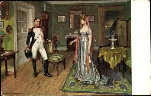 Künstler Ak Napoleon Bonaparte, Königin Luise von Preußen, Begegnung