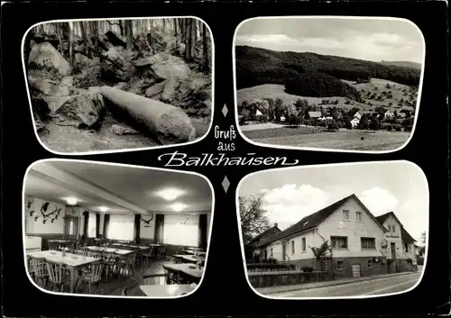 Ak Balkhausen im Odenwald Jugenheim a.d. Bergstraße, Gasthaus Zum Odenwald, Panorama