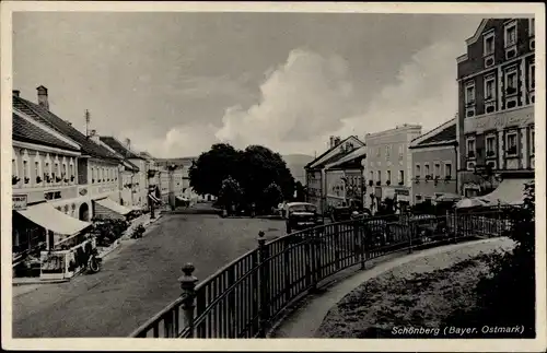 Ak Schönberg im Bayerischen Wald, Straßenpartie