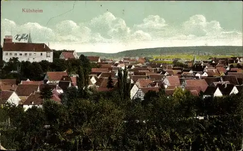 Ak Külsheim, Blick auf die Ortschaft, Landschaft