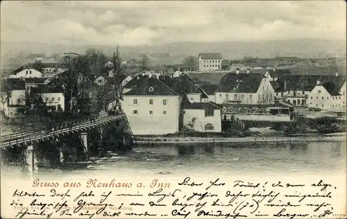 Ak Neuhaus am Inn in Niederbayern, Teilansicht