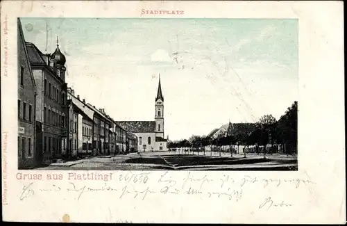 Ak Plattling in Niederbayern, Stadtplatz