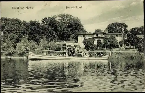 Ak Zechliner Hütte Zechlinerhütte Stadt Rheinsberg in der Mark, Strand-Hotel