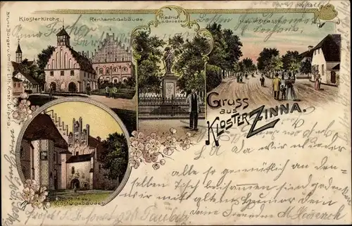 Litho Kloster Zinna Jüterbog in Brandenburg, Klosterkirche, Rentamt, Hauptstraße, Denkmal