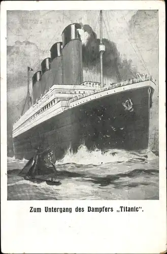 Ak Dampfer Titanic, White Star Line, Zum Untergang