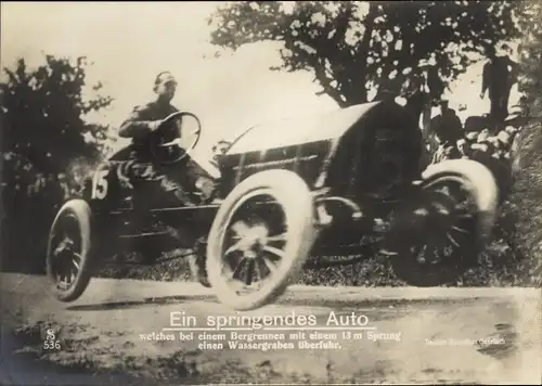 Ak Ein springendes Auto, Bergrennen