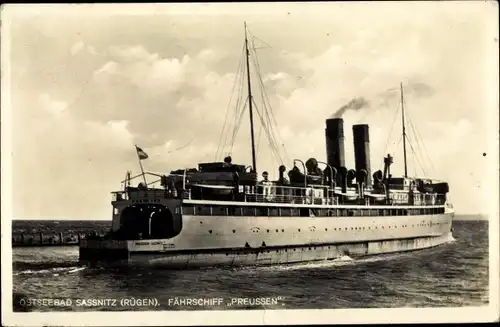 Ak Ostseebad Sassnitz, Fährschiff Preußen