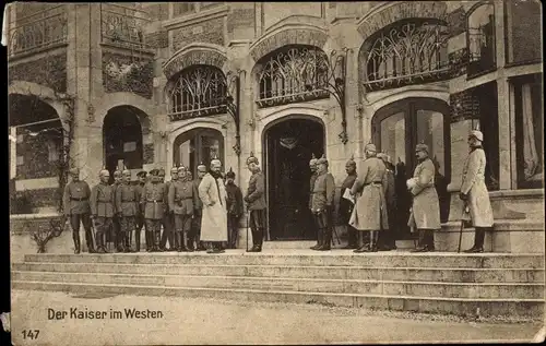 Ak Kaiser Wilhelm II. im Westen, Deutsche Soldaten in Uniformen, I. WK