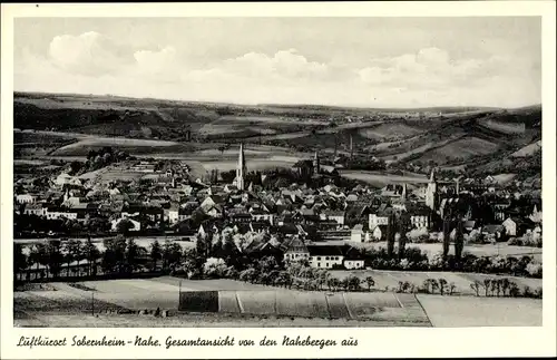 Ak Bad Sobernheim an der Nahe, Gesamtansicht, Blick von den Nahebergen