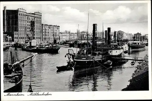 Ak Mannheim in Baden, Mühlauhafen